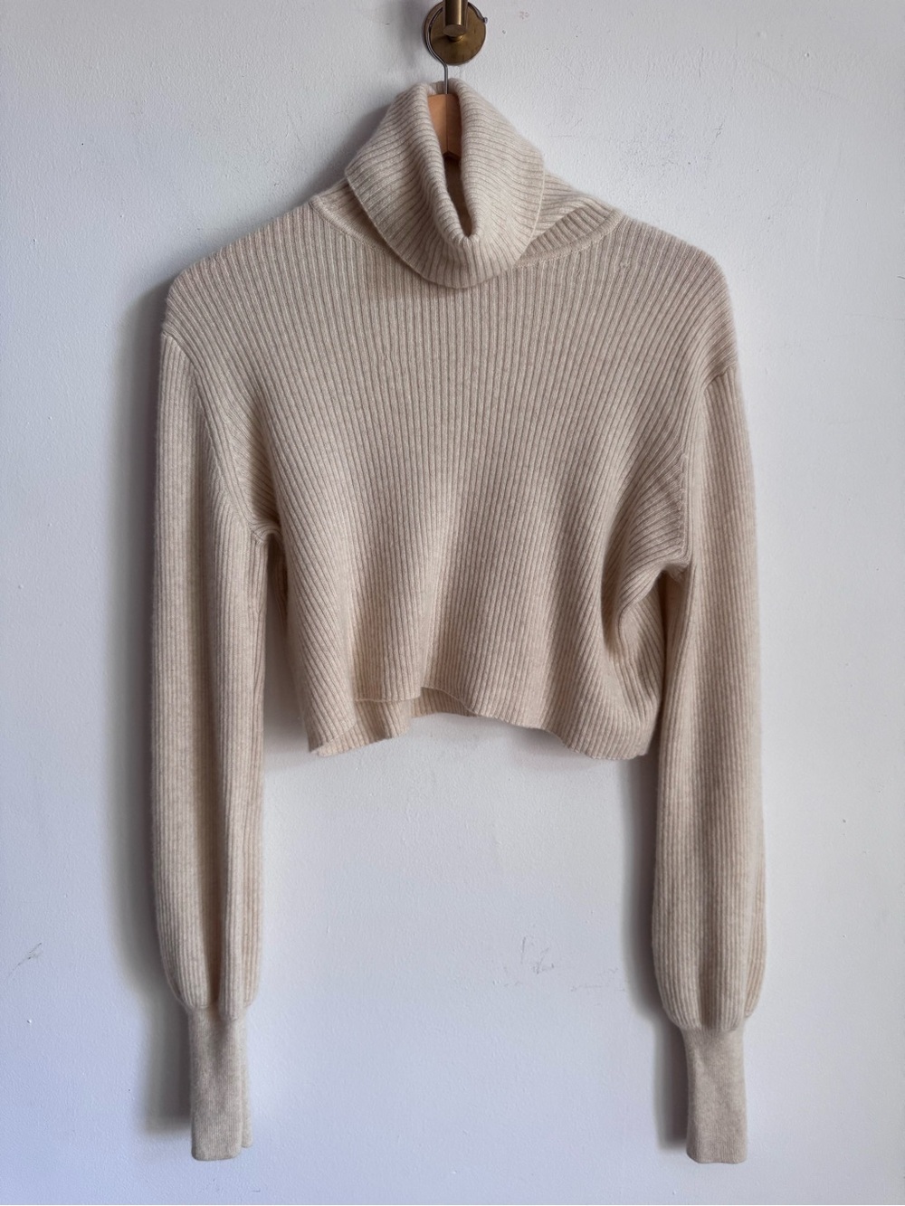 Reformation Luisa Cropped Cashmere Sweater In Gossamer XS $225 - Picture 11 of 13